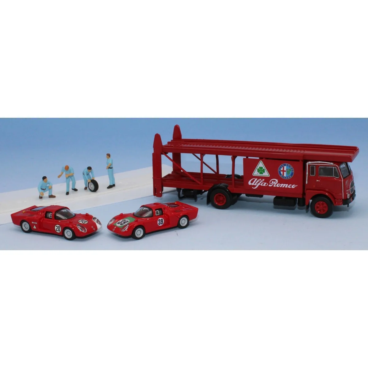 Brekina 58477 Fiat 642 car transporter truck, with 2 Alfa Romeo Day... Brekina 58477 Fiat 642 car transporter truck, with 2 Alfa Romeo Day...