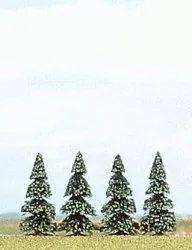Busch 6100 Blister pack of 4 trees, height 55 mm - Busch - Busch_6100