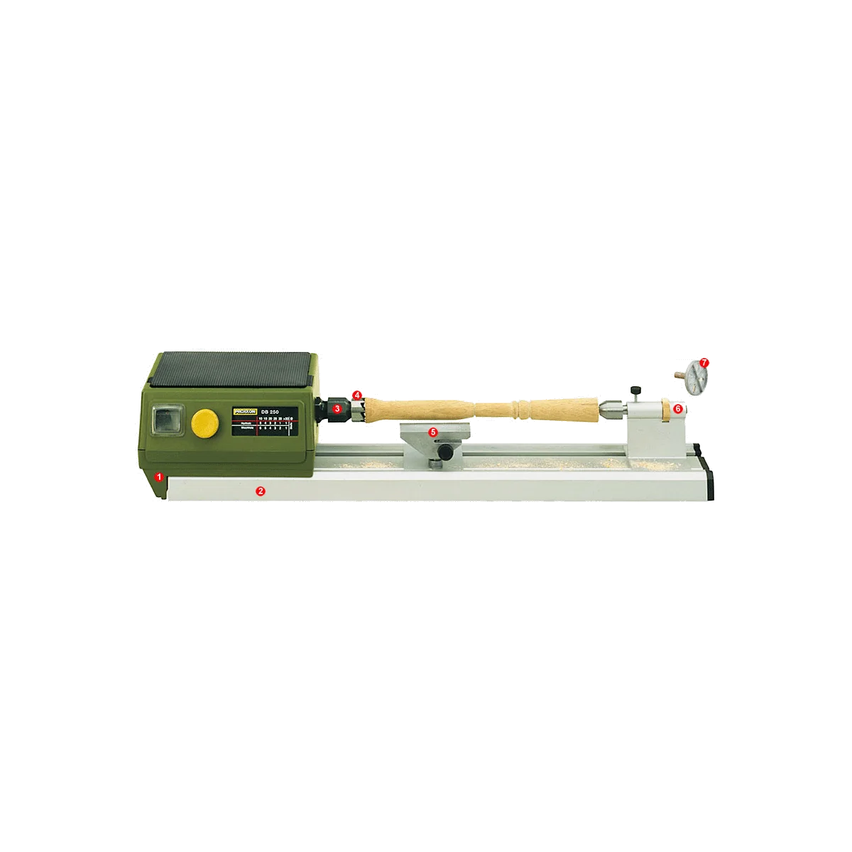 DB 250 - Micro wood lathe - 250mm between centers Proxxon