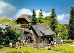 Faller 130225 Model Kit, Watermill, with Waterwheel