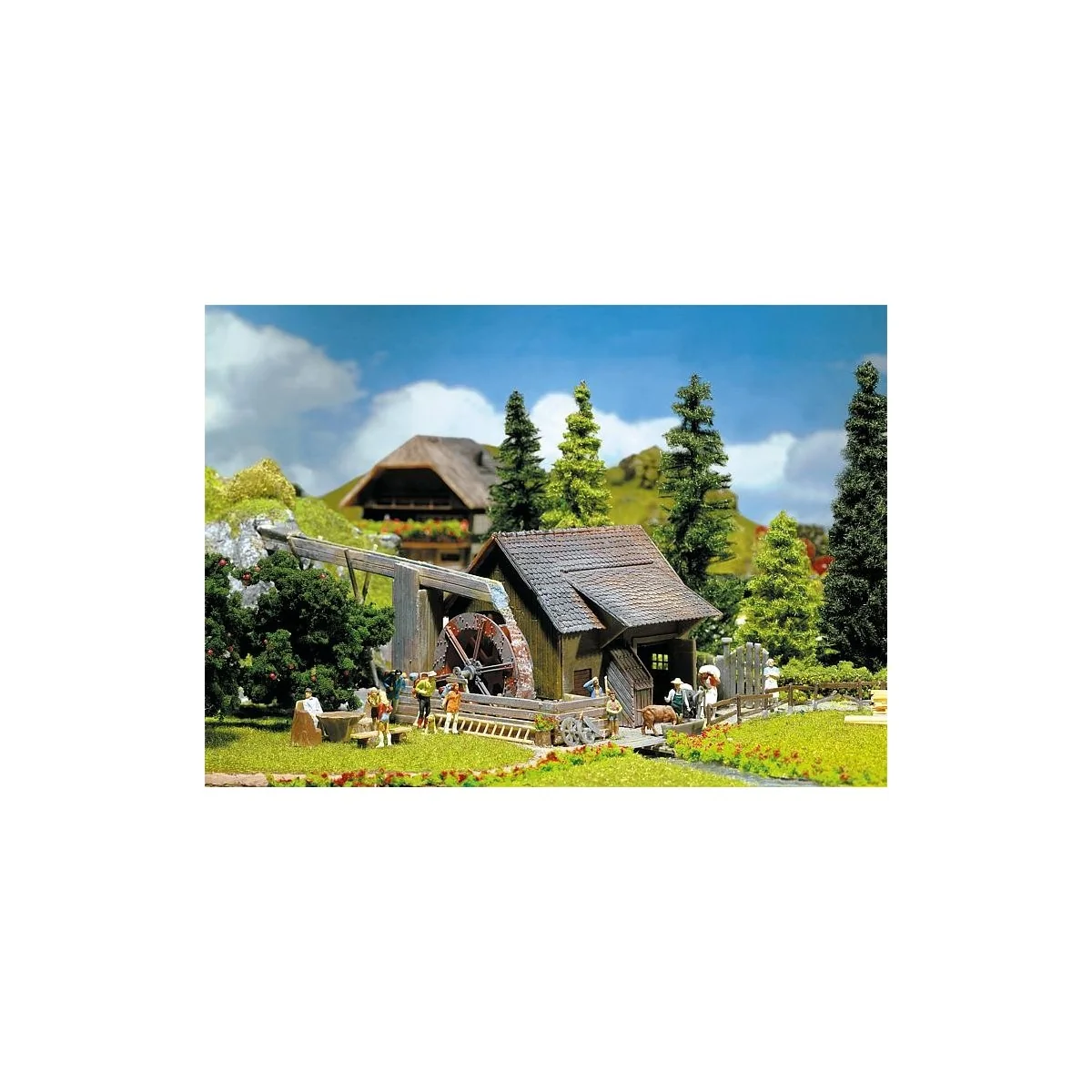 Faller 130225 Model Kit, Watermill, with Waterwheel - Faller_130225