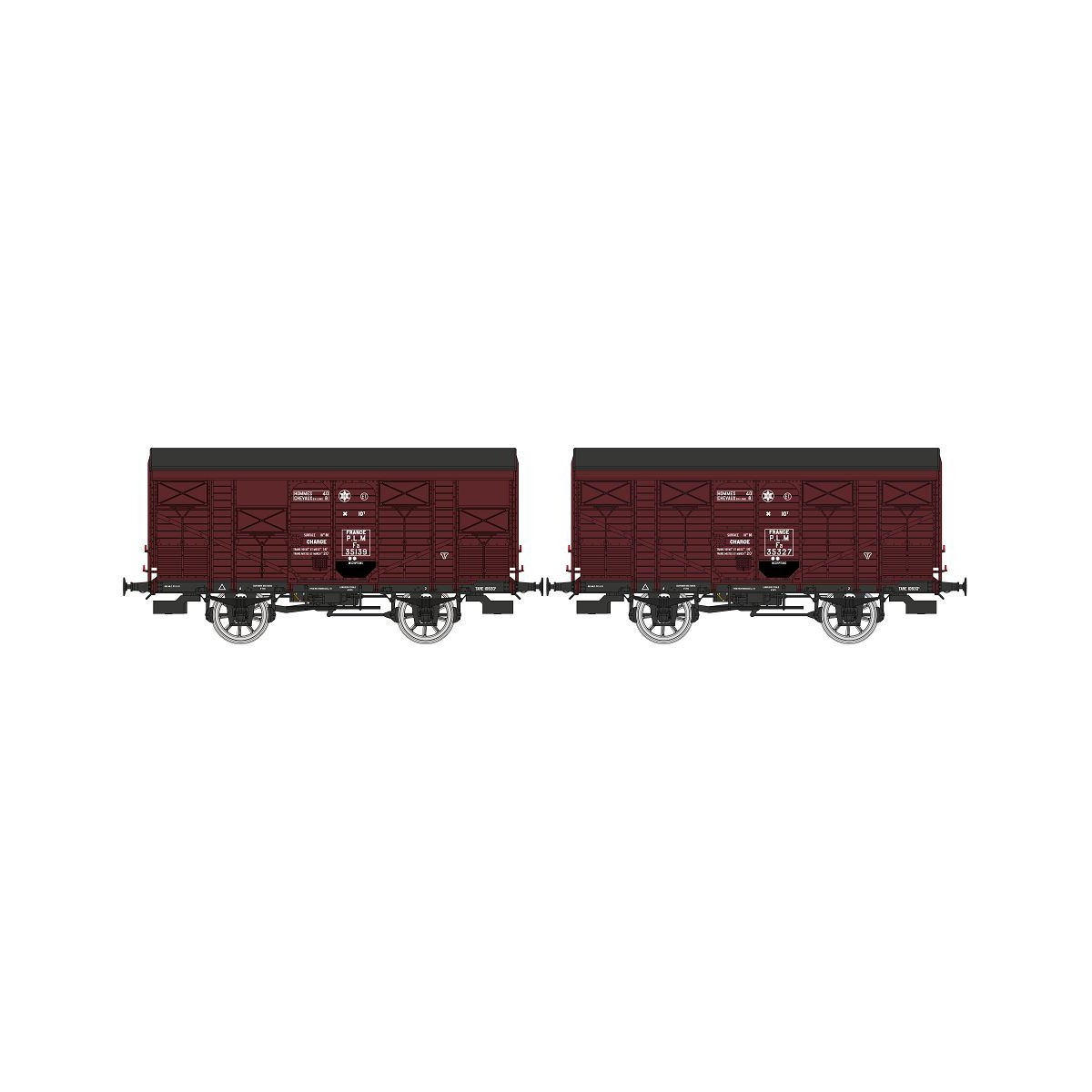 Ree Models WB735 Set of 2 ex-covered PLM produce wagons, 20 tons, S...
