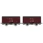 Ree Models WB735 Set of 2 ex-covered PLM produce wagons, 20 tons, S... WB-735-Ree Models WB735 Set of 2 ex-covered PLM produce wagons, 20 tons, Sideros red, SNCF