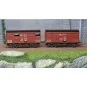 Ree Models WB735 Set of 2 ex-covered PLM produce wagons, 20 tons, S... WB-735-Ree Models WB735 Set of 2 ex-covered PLM produce wagons, 20 tons, Sideros red, SNCF