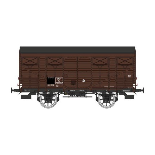 WB-738-Ree modeles WB738 Wagon Primeur ex-couvert PLM 20 T, brun wagon 540, SNCF