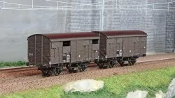Ree modeles WB739 Set de 2 wagons Primeurs ex-couverts PLM 20 T, Brun Wagon 540, SNCF Ree Modeles WB-739 - 1