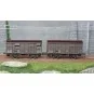 WB-739-Ree Models WB739 Set of 2 ex-covered produce wagons PLM 20 T, Brown Wagon 540, SNCF