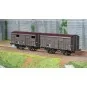 WB-739-Ree Models WB739 Set of 2 ex-covered produce wagons PLM 20 T, Brown Wagon 540, SNCF