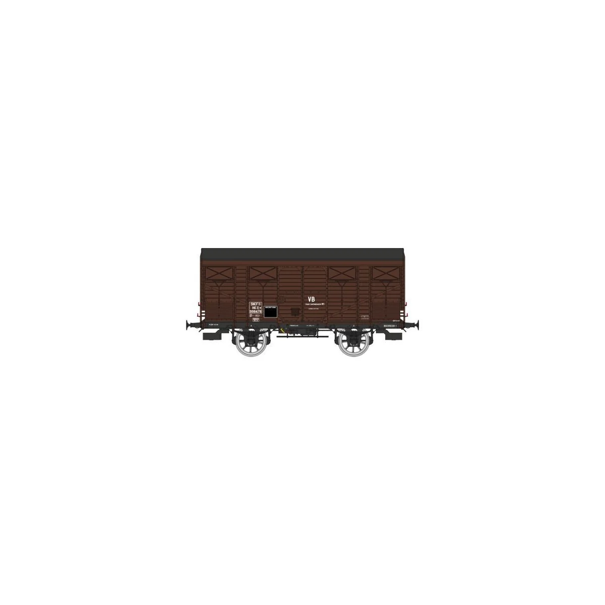 Ree models WB741 Ex-covered PLM 20 T "VB" produce wagon, brown wago...