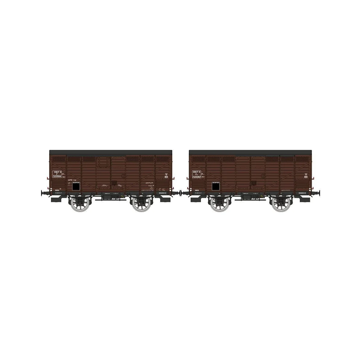 Ree Models WB745 Set of 2 Fruit Wagons Type 2 ex-10T PLM, brown 540...