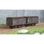WB-745-Ree Models WB745 Set of 2 Fruit Wagons Type 2 ex-10T PLM, brown 540, SNCF