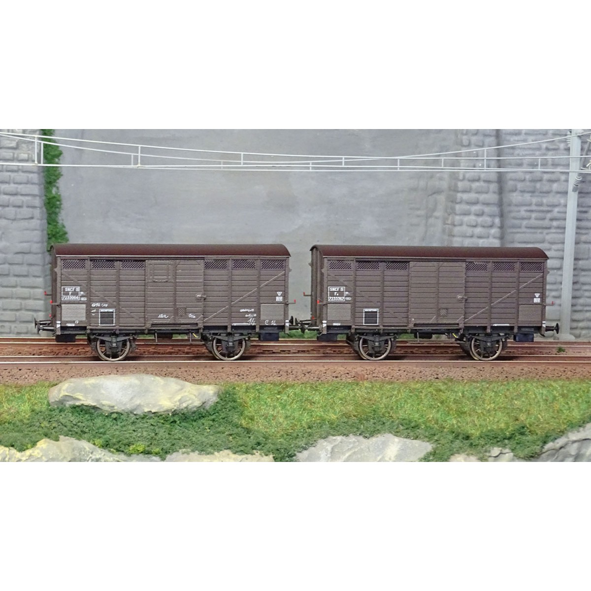 Ree Models WB745 Set of 2 Fruit Wagons Type 2 ex-10T PLM, brown 540...