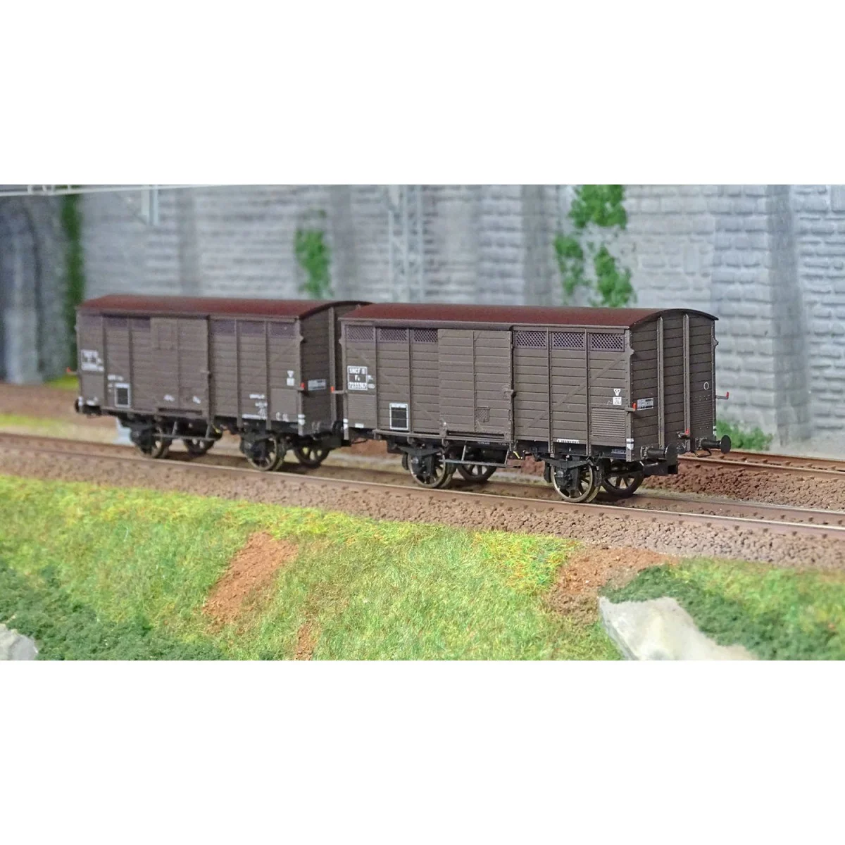 Ree modeles WB745 Set de 2 wagons Primeurs Type 2 ex-10T PLM, brun 540 , SNCF Ree Modeles WB-745 - 3