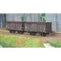 WB-745-Ree modeles WB745 Set de 2 wagons Primeurs Type 2 ex-10T PLM, brun 540 , SNCF