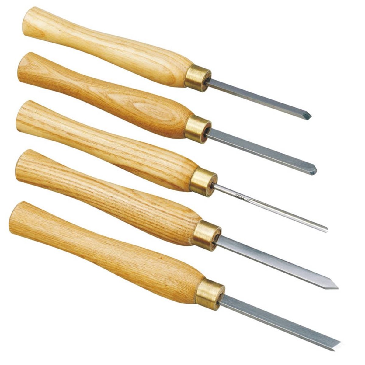 Proxxon HSS steel turning tool set of 5, in a wooden case