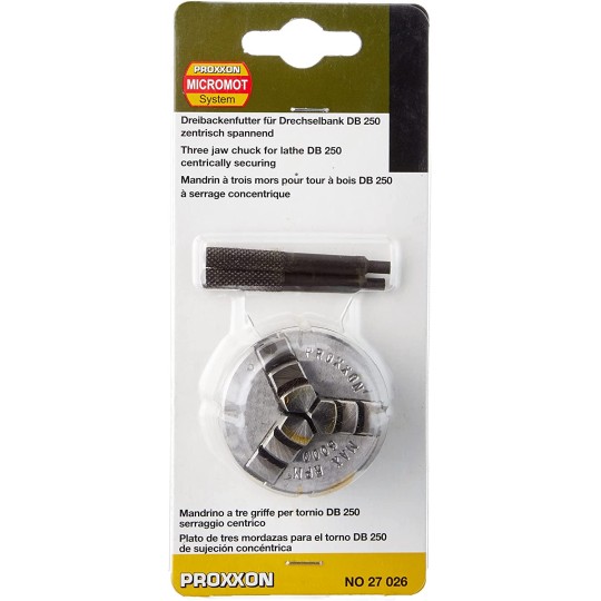 PRX-27026-3-bit concentric clamping chuck for wood lathe DB 250 Proxxon