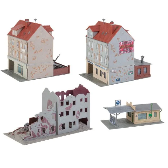 Faller_191772-Faller 191772 Maquette, Coffret de bâtiments Années 50