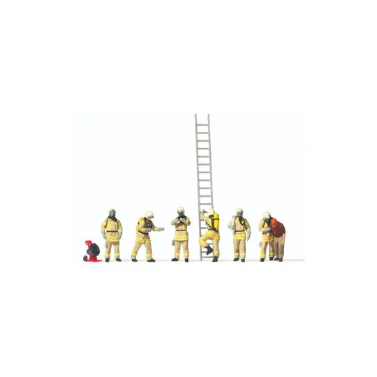 Preiser 10774 Figures, Firefighters in turnout gear Preiser_10774-Preiser 10774 Figures, Firefighters in turnout gear