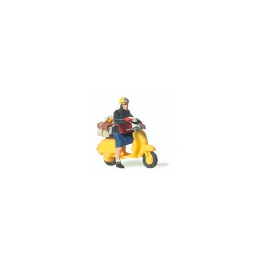 Preiser 28249 Figure, Postman on scooter Preiser_28249-Preiser 28249 Figure, Postman on scooter
