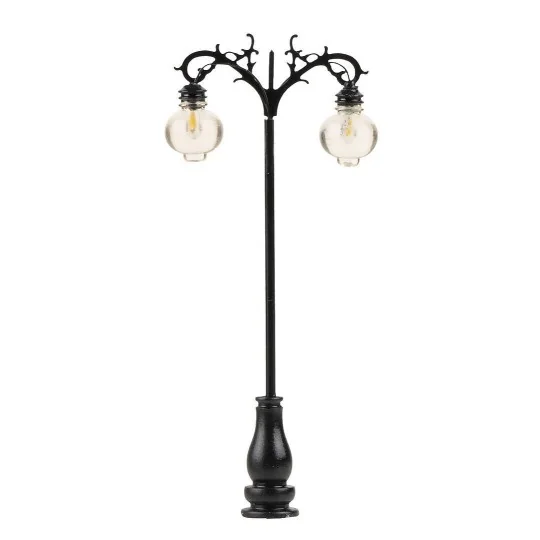 Faller_180107-Faller 180107 Eclairage, Réverbère de parc LED, double lampe boule suspendue 7.5cm, avec LED (x3)
