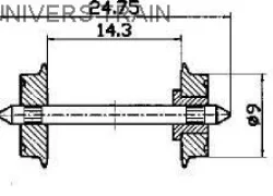 Roco 40194 Standard 9mm Axle Set