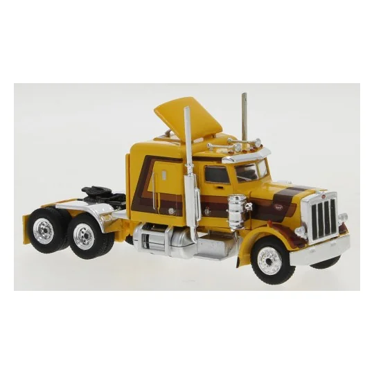 Sai_85703-Brekina 85703 Camion Tracteur Peterbilt 359, jaune / brun