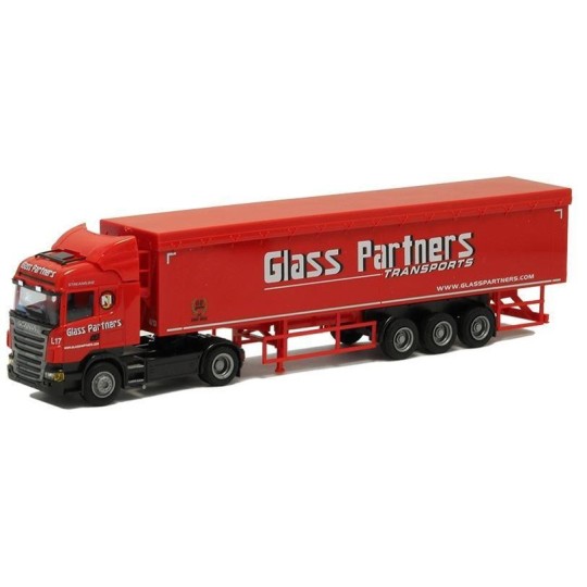 AWM_74490-AWM 74490 Camion Scania 09 Highl. Aerop., Semi-remorque "Glass Partners"