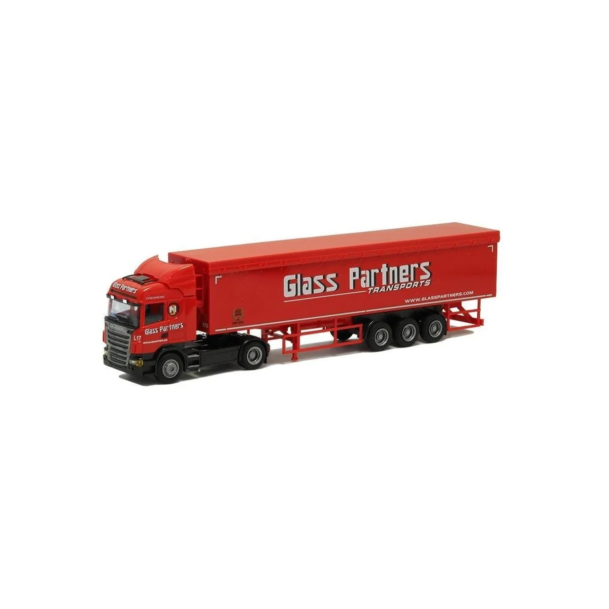 AWM 74490 Scania Truck 09 Highl. Aerop., “Glass Partners” semi-trailer AWM 74490 Scania Truck 09 Highl. Aerop., “Glass Partners” semi-trailer