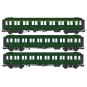 VB-456-Ree models VB456 Set of 3 metallic passenger cars, ex-PLM, SNCF, A7 and B8, ep. III