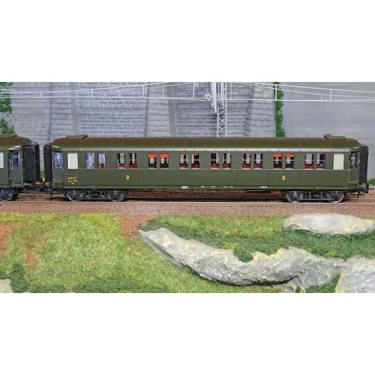 VB-456-Ree models VB456 Set of 3 metallic passenger cars, ex-PLM, SNCF, A7 and B8, ep. III