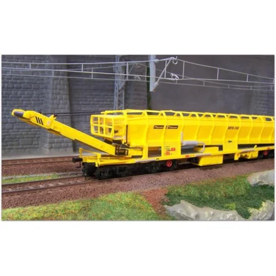 Kibri_26150-Kibri 26150 Plasser & Theurer MFS 100 wagon, ballast transport (assembled)