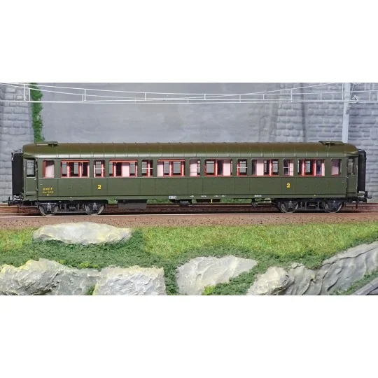 VB-459-Ree models VB459 Metallic passenger car, ex-PLM, SNCF, B8, green 306, ep. III
