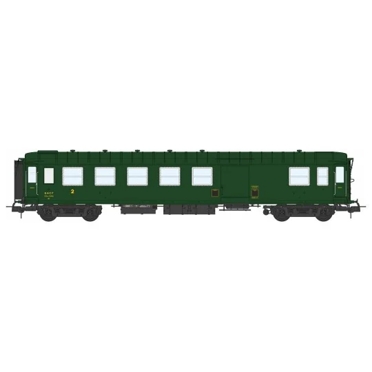 VB-467-Ree modeles VB467 Voiture voyageurs métallisée, ex-PLM, SNCF, B4D, vert 306, feux fin de convoi, sauvegardée MFPN