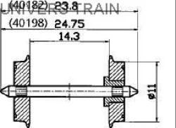 Roco 40198 Jeu d'essieux normalisé 11mm Roco Roco_40198 - 1