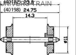 Roco 40198 Standard Axle Set 11mm