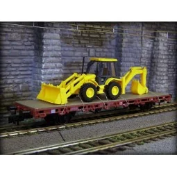 Kibri 26260 Wagon plat à essieux avec tractopelle JCB Kibri Kibri_26260 - 1