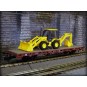 Kibri_26260-Kibri 26260 Flat wagon with axles and JCB backhoe loader