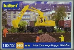 Kibri 16312 Wheeled Excavator, Rail/Road, Atlas - Kibri - Kibri_16312