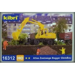 Kibri 16312 Wheeled Excavator, Rail/Road, Atlas - Kibri - Kibri_16312