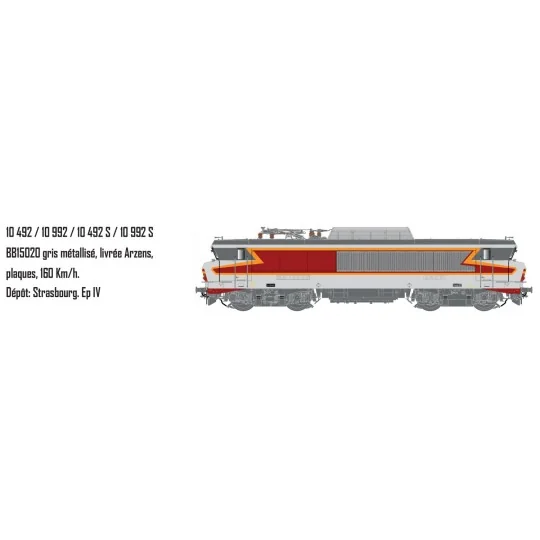 LS Models 10492S BB 15020 electric locomotive, SNCF, metallic grey,... Lsm_10492S-LS Models 10492S BB 15020 electric locomotive, SNCF, metallic grey, Arzens livery, Strasbourg nameplates, digital sound