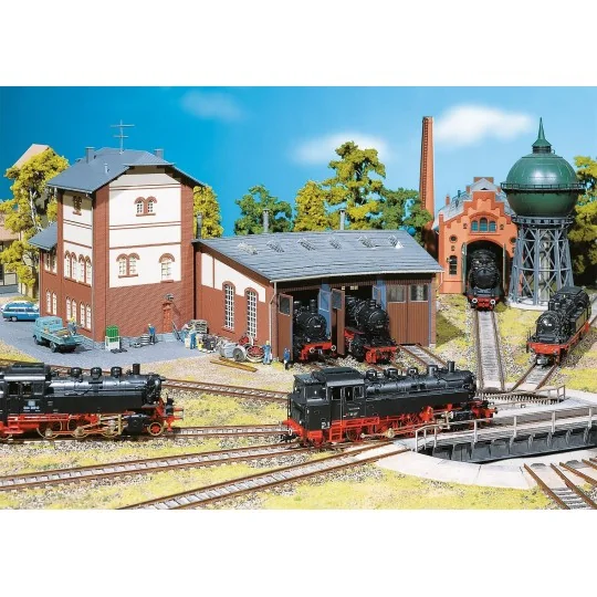 Faller_120176-Faller 120176 Model Kit, Locomotive Roundhouse, 3 slots