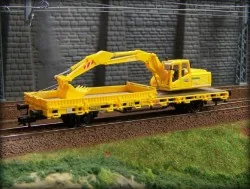 Kibri 26250 Wagon de plat, avec Pelleteuse Kibri Kibri_26250 - 1