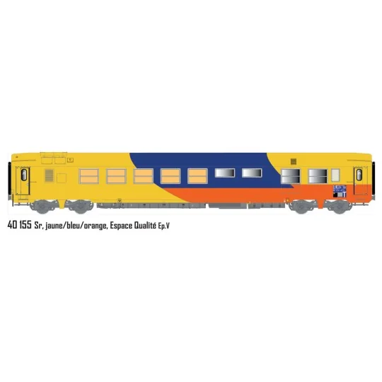 Lsm_40155-LS Models 40155 SR "Quality Space" Passenger Car, SNCF, Yellow/Blue/Orange