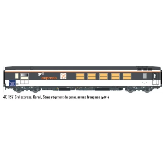Lsm_40157-LS Models 40157 Voiture Corail, Grill Express, SNCF, 5ème régiment du génie, armée Française