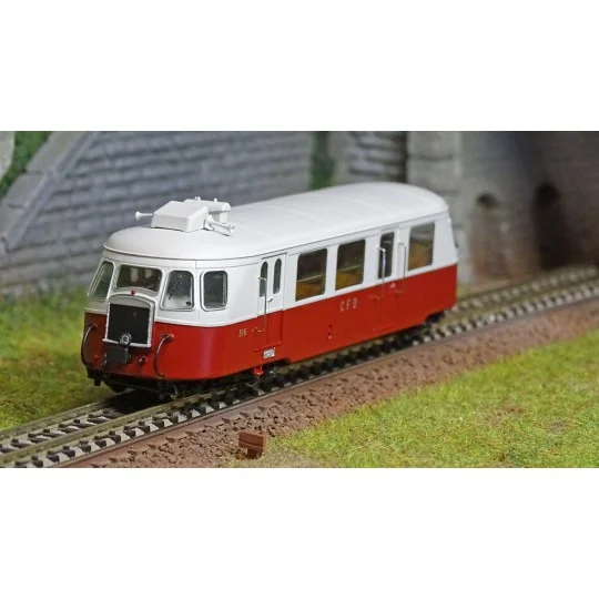 VM-006.S-Ree Modeles VM006.S Billard A80 D railcar of the CFD No. 316, Red/Pearl Grey, 1 Headlight, Digital Sound