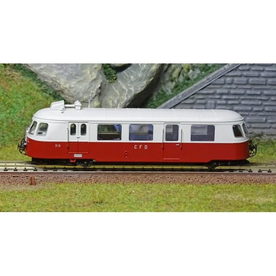 VM-006.S-Ree Modeles VM006.S Billard A80 D railcar of the CFD No. 316, Red/Pearl Grey, 1 Headlight, Digital Sound
