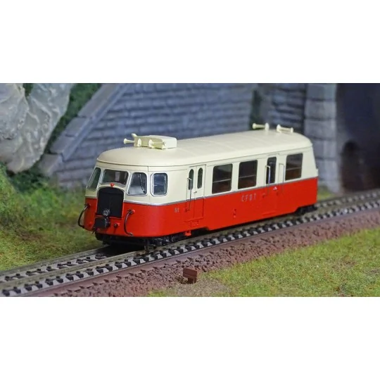 VM-008-Ree Modeles VM008 Autorail Billard A80 D des CFDT N°511, Rouge/Crème, 1 Phare