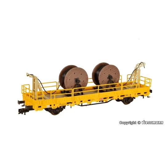 Kibri_26266-Kibri 26266 Flat wagon with cable carrier axles, with reel