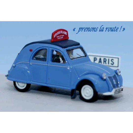 SAI 1606 Citroën 2 CV AZLP auto école de la gare, avec 2 personnages Sai Sai_1606 - 1 Sai_1606-SAI 1606 Citroën 2 CV AZLP auto école de la gare, avec 2 personnages