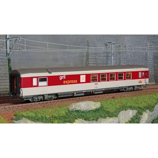 Lsm_PI9713-LS Models PI9713 Voiture Corail Grill Express, Logo encadré, SNCF, plaque Palatino, Série spéciale PIRATA